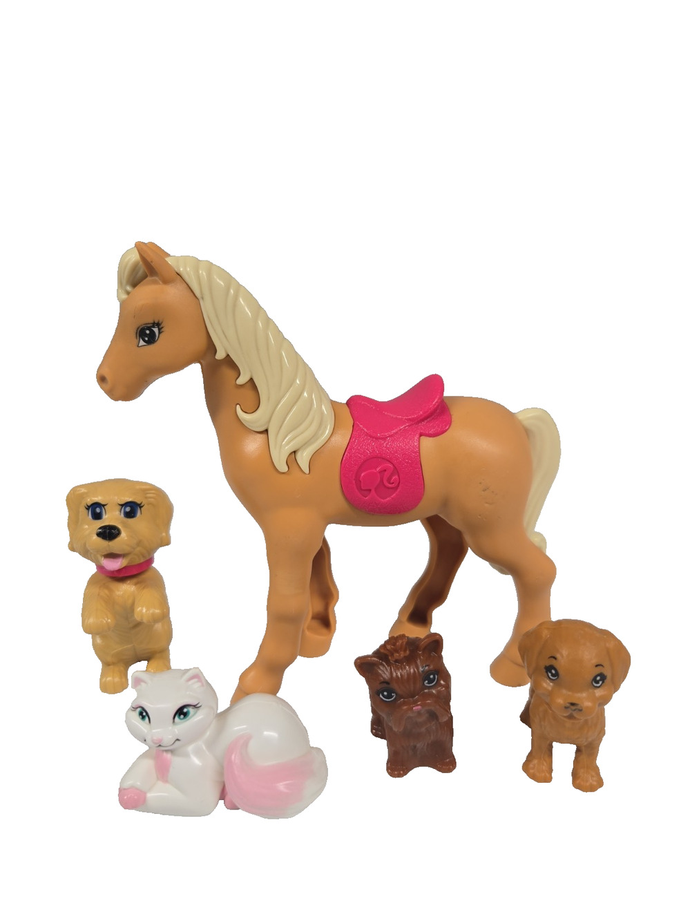 Mattel Barbie Pets Mixed Lot of 5 McDonalds Tawny Horse Dogs 2004 Serafina Cat